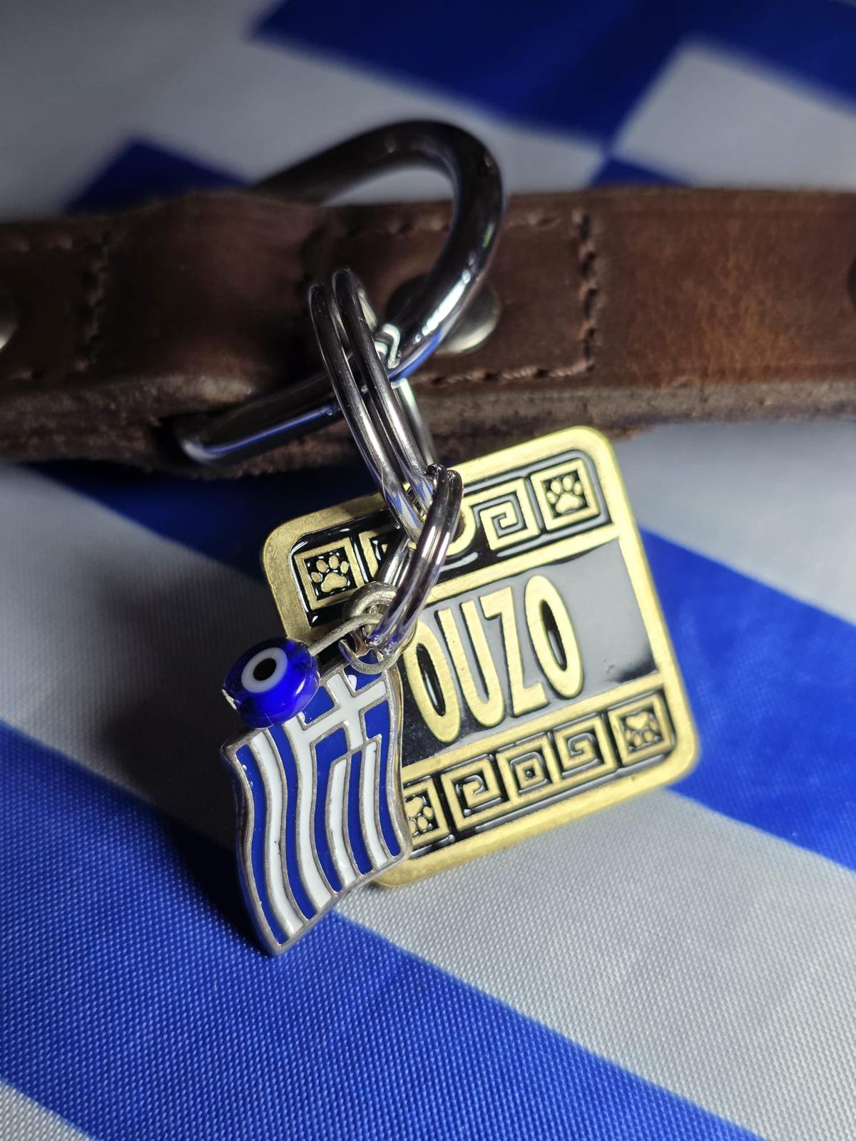 Greek Flag and Eye Charm